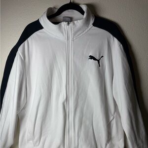 Puma White and Black Zip-Up Jacket